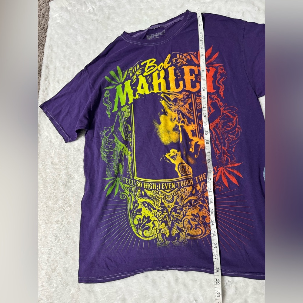 Bob Marley Purple Graphic Feel So High Unisex T-Shirt - Picture 8 of 9